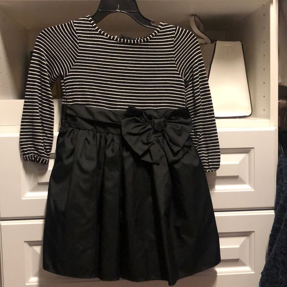 Cherokee Baby Girl Sweater Dress 18M Black Silver Long Sleeve Winter Holiday